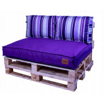 Paletové sedenie Golden Garden GG62 - podsedák a vankúš 120cm x 80cm x 15cm penový granulát fialová s pásmi 1